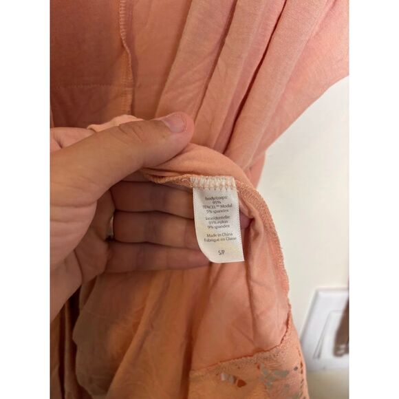 Eberjey Naya Robe Women's Size Small Pink Lace Trim Modal Dressing Gown Bridal - Picture 5 of 5